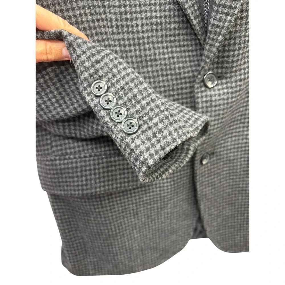 Marc Anthony Houndstooth Wool‎ Blend Blazer Sport Coat Elbow Patches 38R